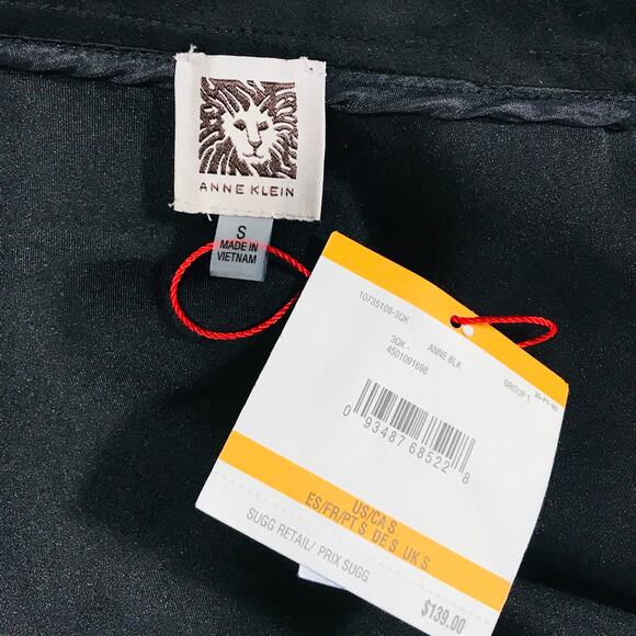 Anne Klein Faux Suede Waterfall Jacket Black Small - Picture 7 of 8